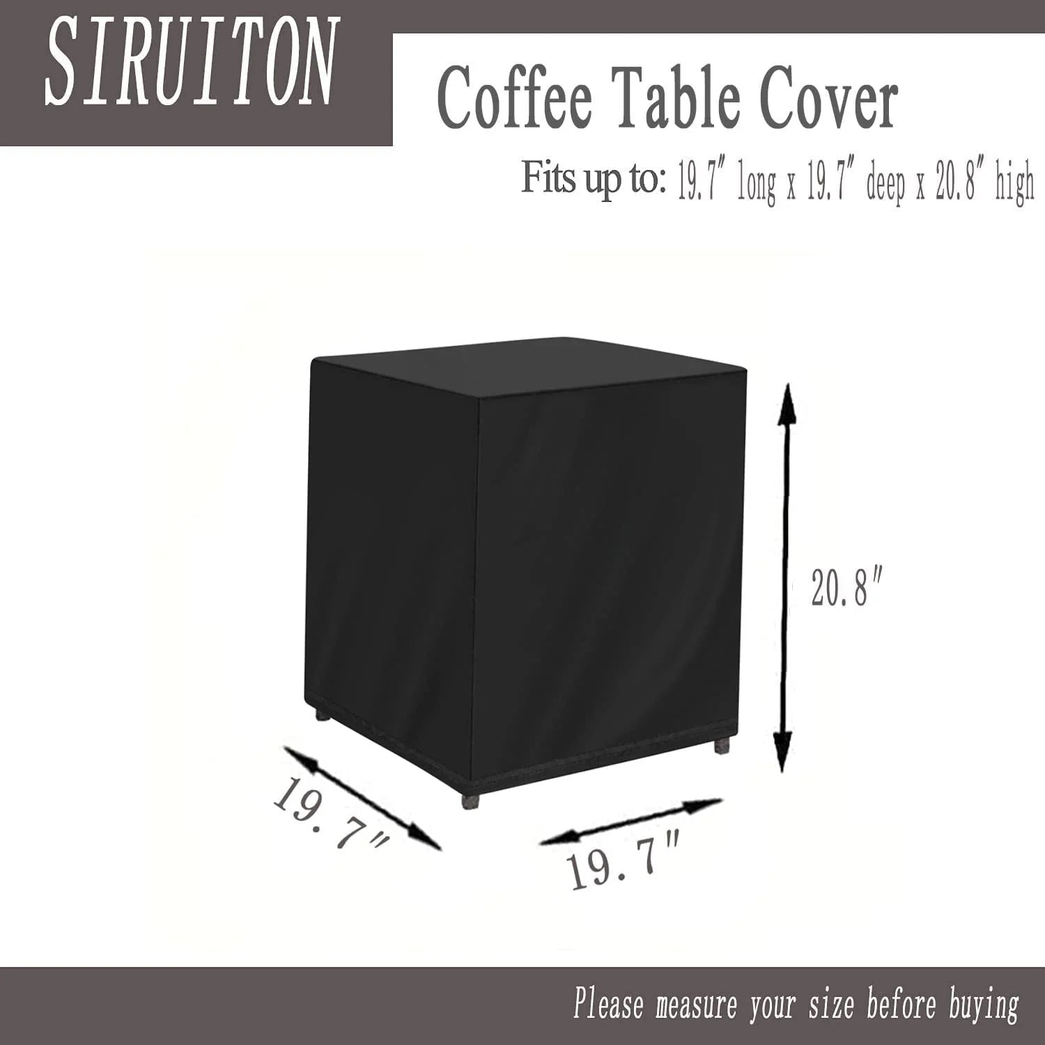 SIRUITON 3 Pieces Patio Set Cover Fit for Outdoor Wicker Patio Furniture Sets Modern Bistro Set Rattan Chair Conversation Sets with Durable and Water Resistant Fabric ,Black
