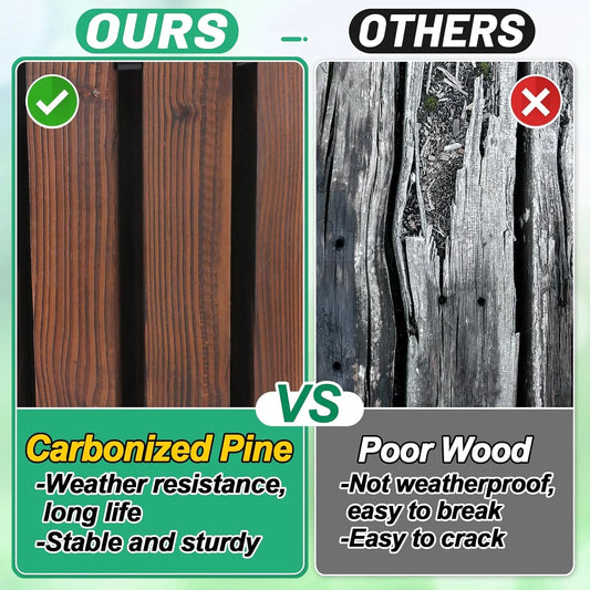 8.2 Ft Wooden Garden Pathway - Weather Resistant Carbonized Pine Roll Out Decorative Walkway, Boardwalk Pathway Pavers for Outside Stepping Stones Outdoor Patio Beach Pool Backyard, Brown