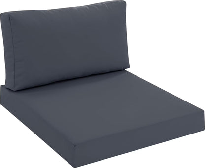 Outdoor Chair Cushions for Patio Furniture with Waterproof Detachable Cover, Deep Seat Couch Cushion Replacement and Backrest Pillow Set for Sectional Sofa, 25.6 x 25.6 Inch, Red