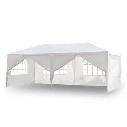 10'x20' Outdoor Party Tent with 6 Removable Sidewalls, Waterproof Canopy Patio Wedding Gazebo, White