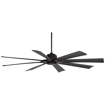 70" Possini Euro Design Modern Indoor Outdoor Ceiling Fan with Remote Control Matte Black Damp Rated for Patio Exterior House Home