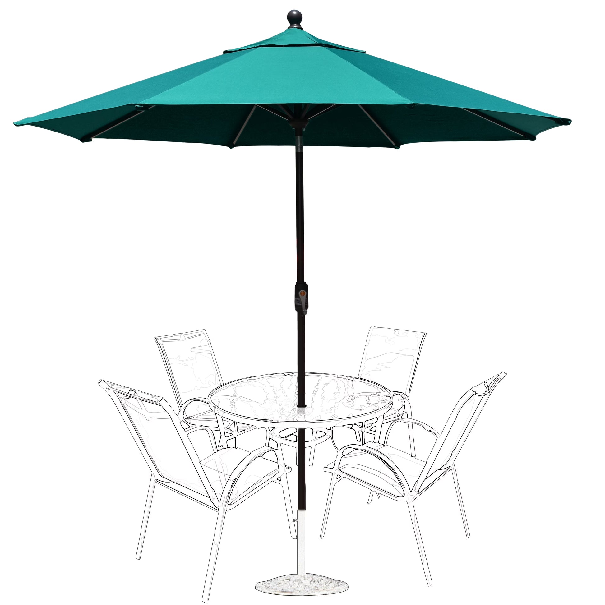 EliteShade 9Ft Market Umbrella Patio Outdoor Table UmbrellaTeal