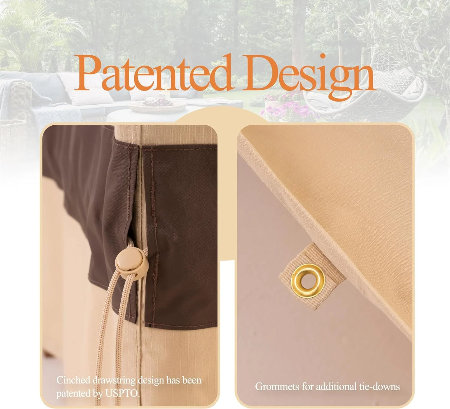 WJ-X3 X Large Waterproof Patio Outdoor Rectangular Table Cover, 136" W x 88" D x 36" H