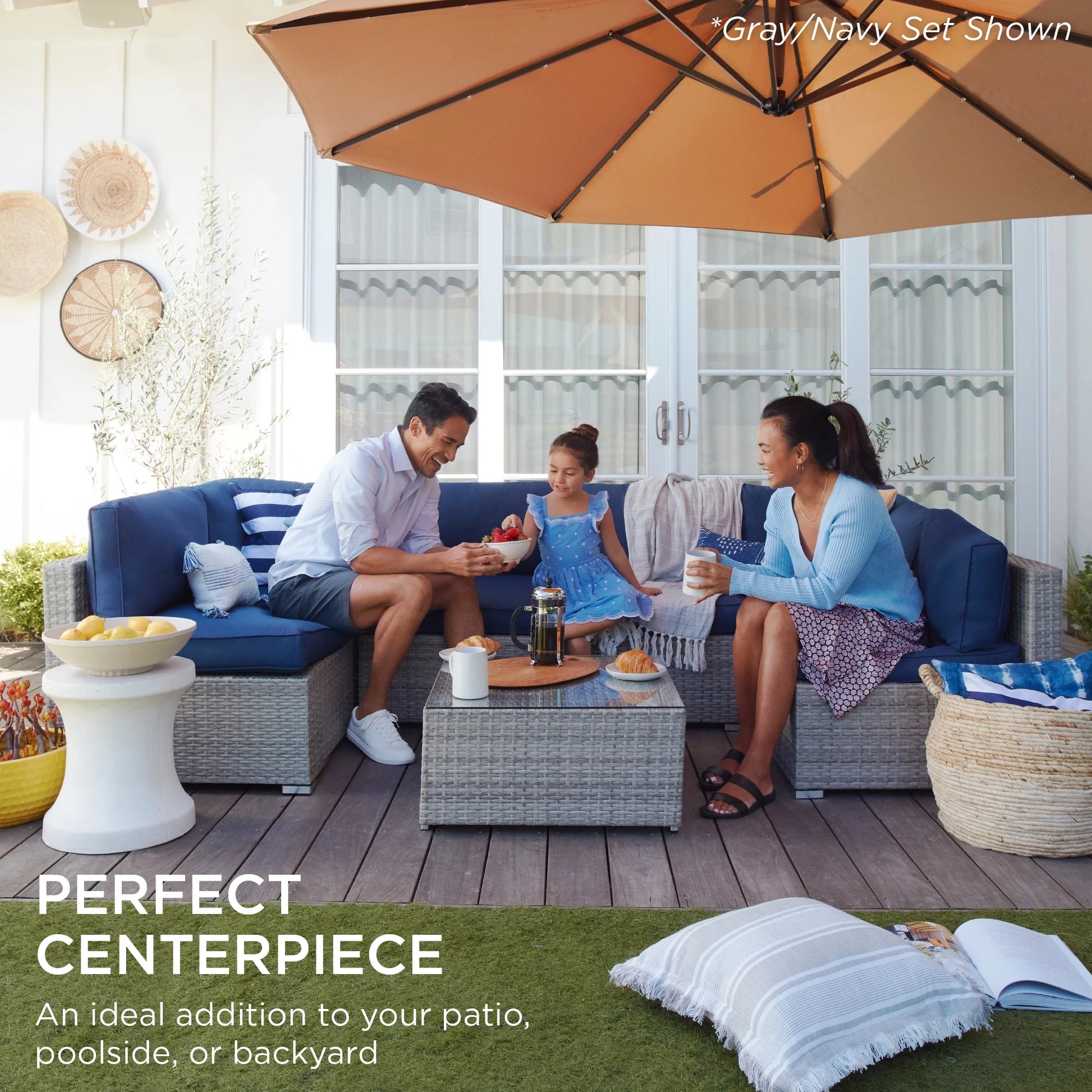 Best Choice Products 7-Piece Outdoor Modular Patio Conversation Furniture, Wicker Sectional Set - Gray/Cream