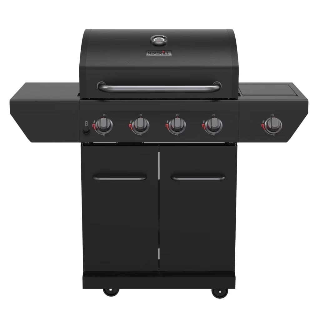 Nexgrill 3-Burner Stainless Steel Propane Gas Grill with Side Tables, 40,500 BTUs, 4 Wheel Transport, 591 SQ. IN. Cooking Space, Outdoor Kitchen Grill for BBQs, Patios, and More - 720-0830MN