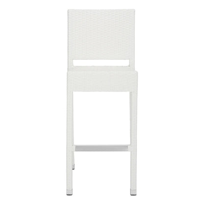 SAFAVIEH Bethel Contemporary Outdoor Patio Rattan Bar Stool, White