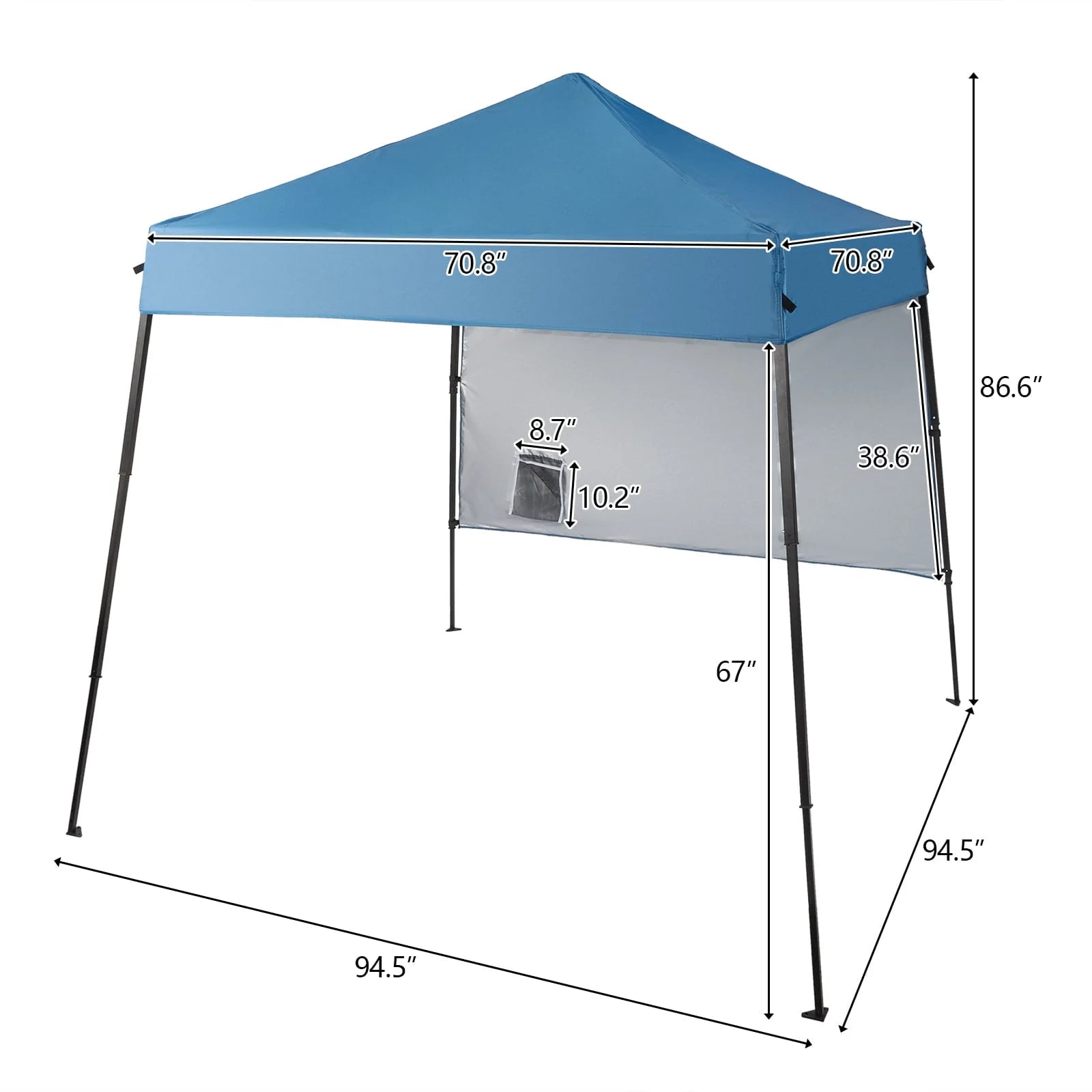 Winado Pop Up 6x6ft Leg Tube Patio Tent Folding Gazebo Backyard Canopy