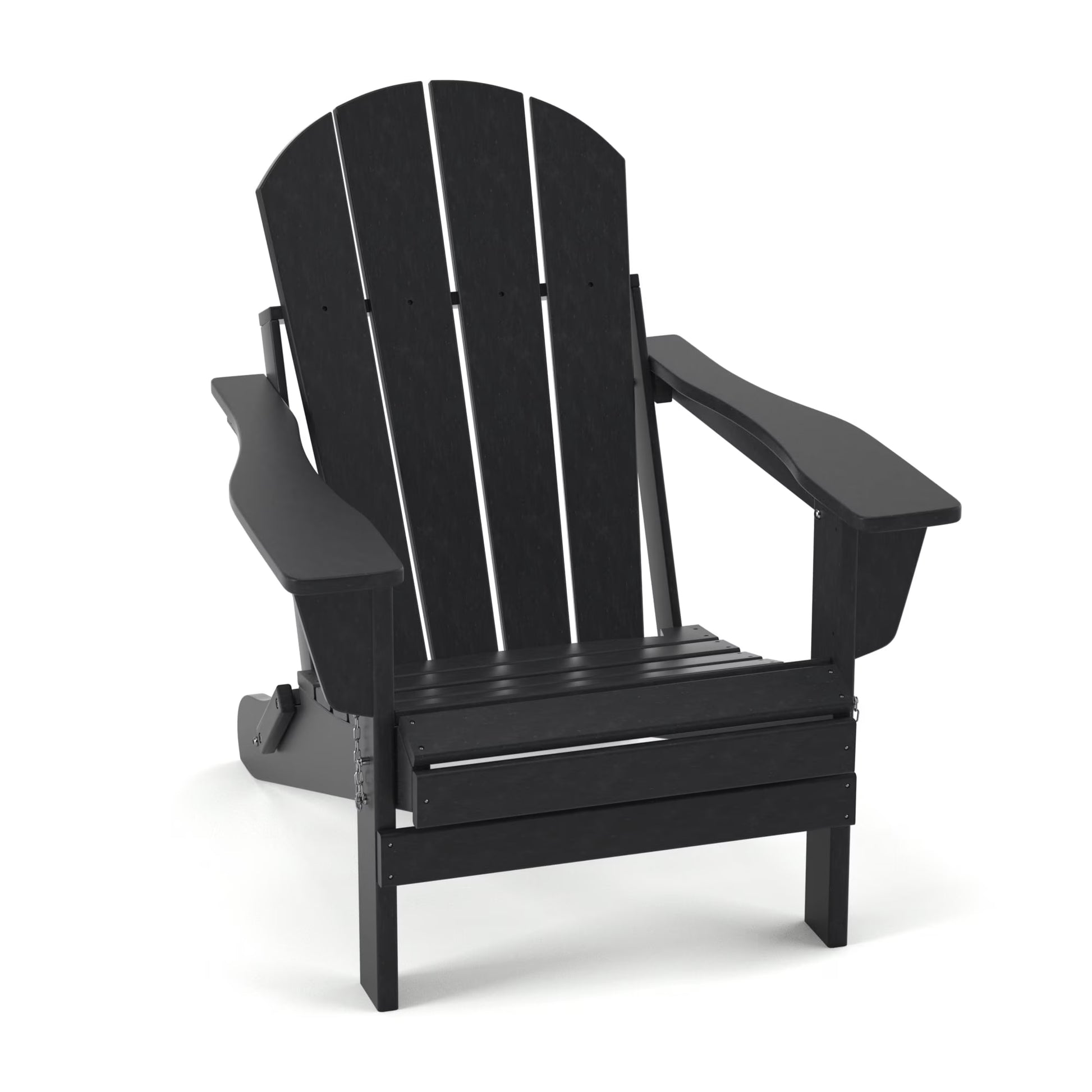 TORVA Folding Adirondack Chair, Fire Pit Chair,Patio Outdoor Chairs All-Weather Proof HDPE Resin for BBQ Beach Deck Garden Lawn Backyard, Black