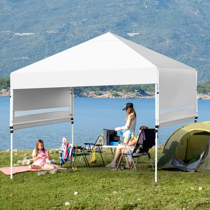 Patiojoy 10x17ft Pop up Canopy 3 Height Adjustment Folding Tent with Roller Bag White