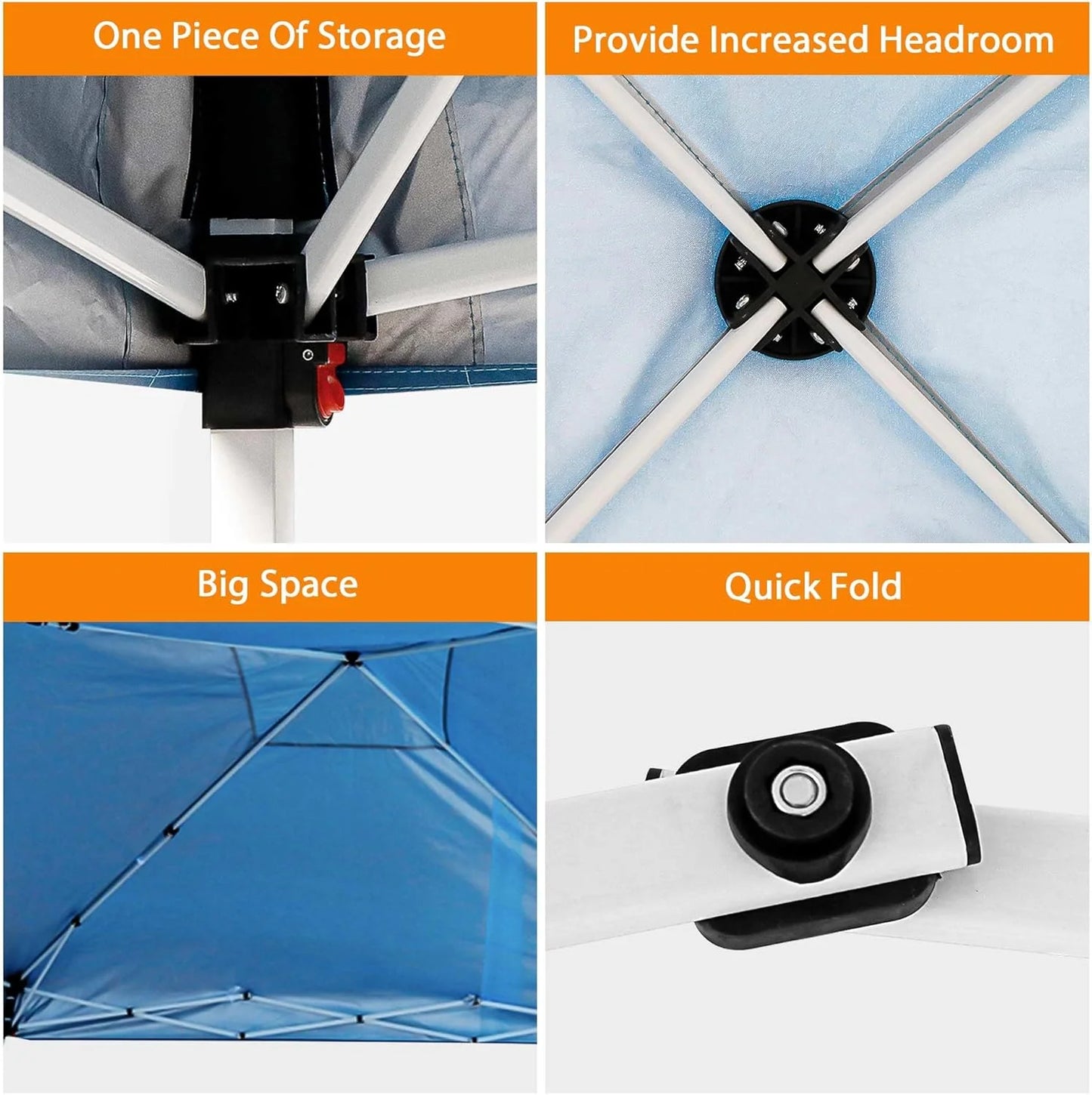 Puppys 10 X 10ft Pop Up Canopy Tent Easy Set up Outdoor Instant Straight Legs Portable Gazebo Shelter with Wheeled Bag for Camp Beach Patio and Garden (Blue)
