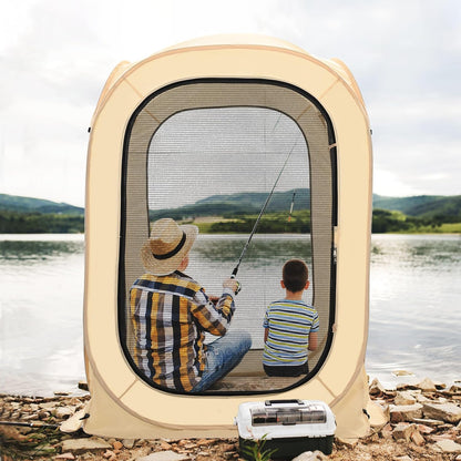 Slsy Screen House Tent Pop-Up, Portable Screen Room Canopy Instant Screen Tent Outdoor Camping Tent with Carry Bag for Patio, Backyard, Deck & Outdoor Activities