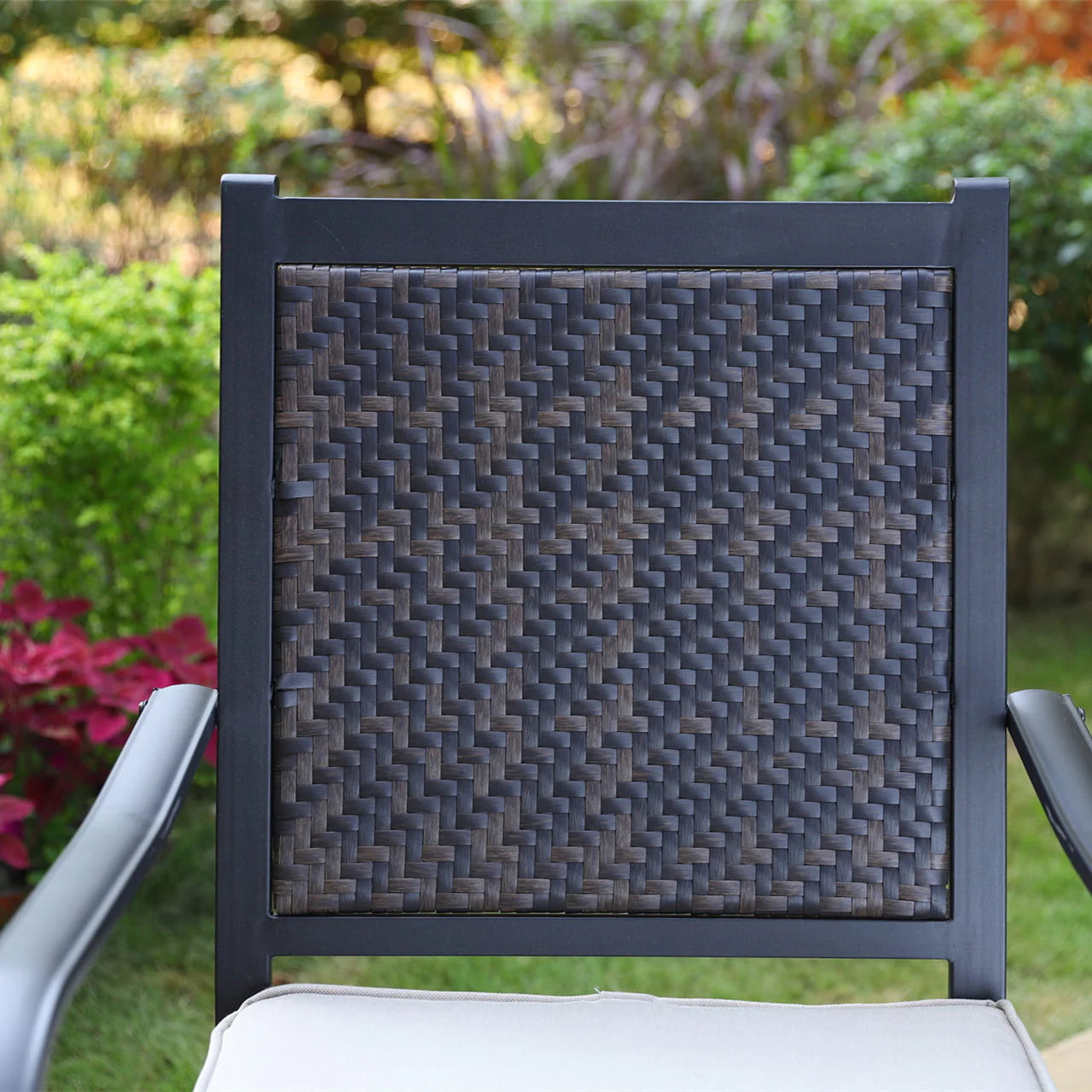 MF Studio 7 Pieces Outdoor Patio Dinning Set Cushioned Rattan Wicker Chairs with Extendable Table