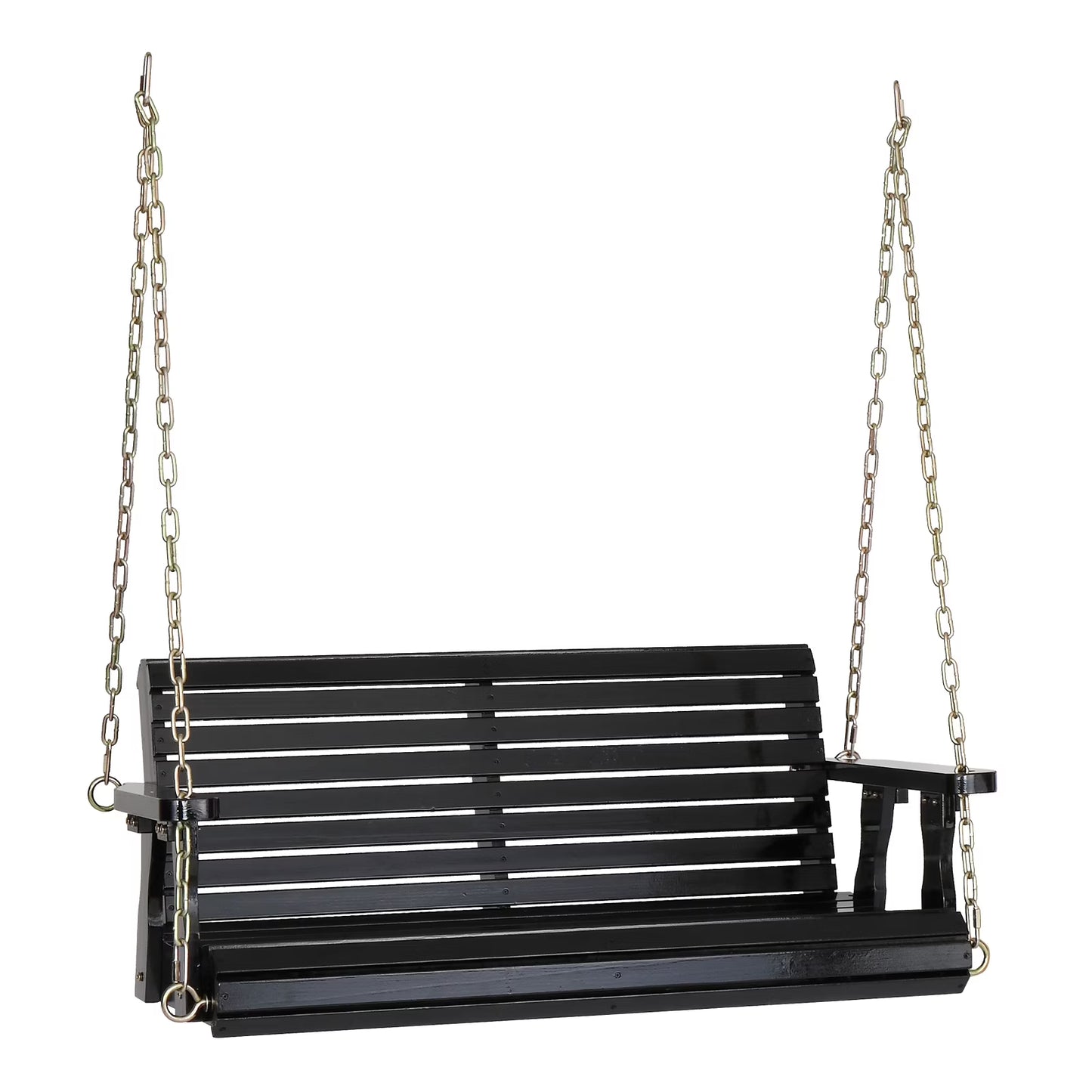 Ktaxon Patio Wooden Porch Swing for Courtyard & Garden, Heavy Duty 880 LBS Swing Chair Bench with Hanging Chains for Outdoors (White, 4 FT)
