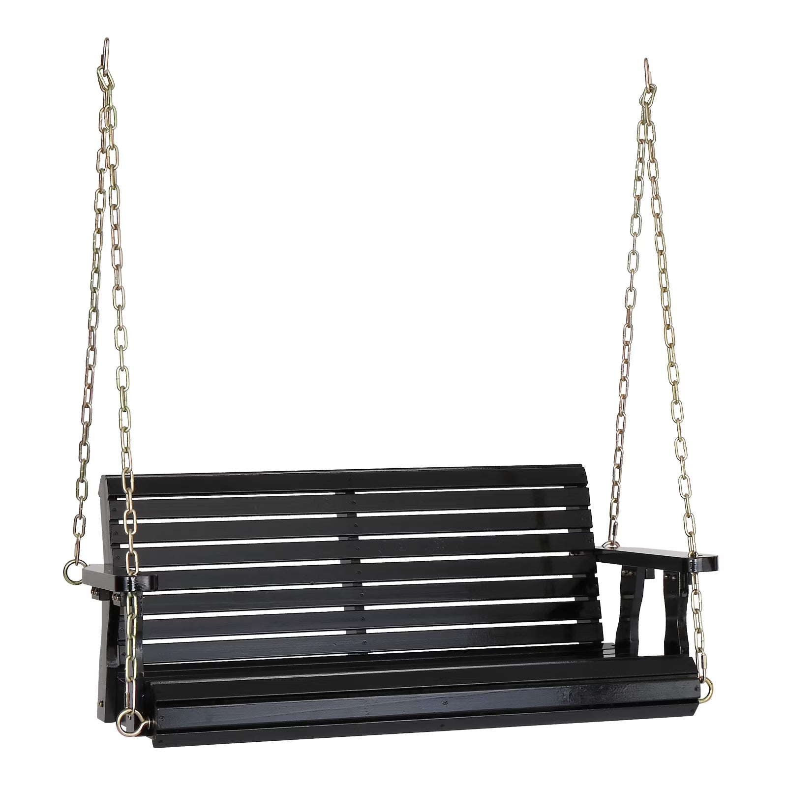 Ktaxon Patio Wooden Porch Swing for Courtyard & Garden, Heavy Duty 880 LBS Swing Chair Bench with Hanging Chains for Outdoors (White, 4 FT)