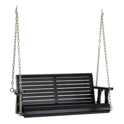 Ktaxon Patio Wooden Porch Swing for Courtyard & Garden, Heavy Duty 880 LBS Swing Chair Bench with Hanging Chains for Outdoors (White, 4 FT)