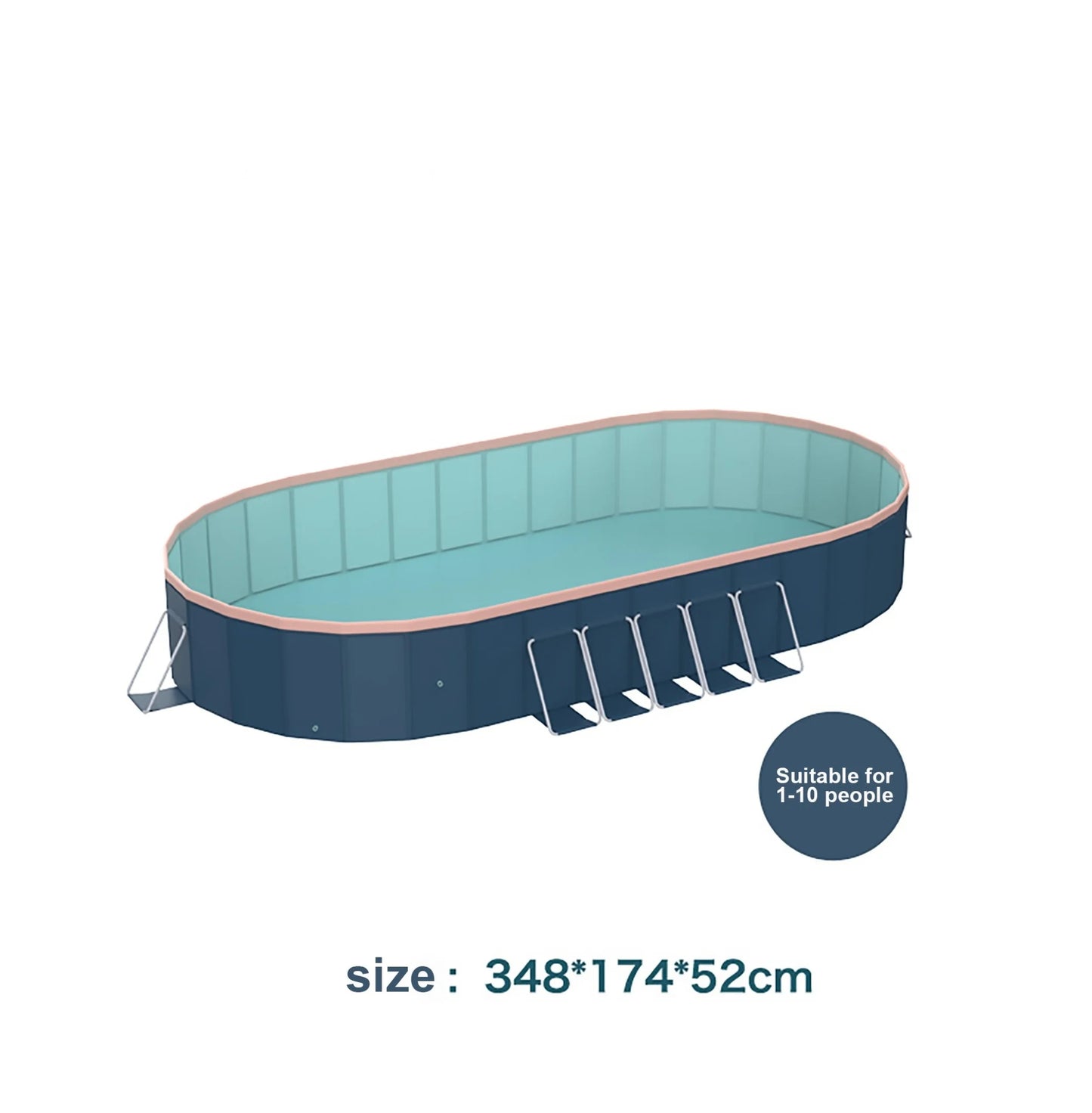 3.65m PVC Folding Pool - Outdoor Swimming Pool for Patio, Beach & Garden - Durable, Non-Inflatable, Easy Setup & Storage