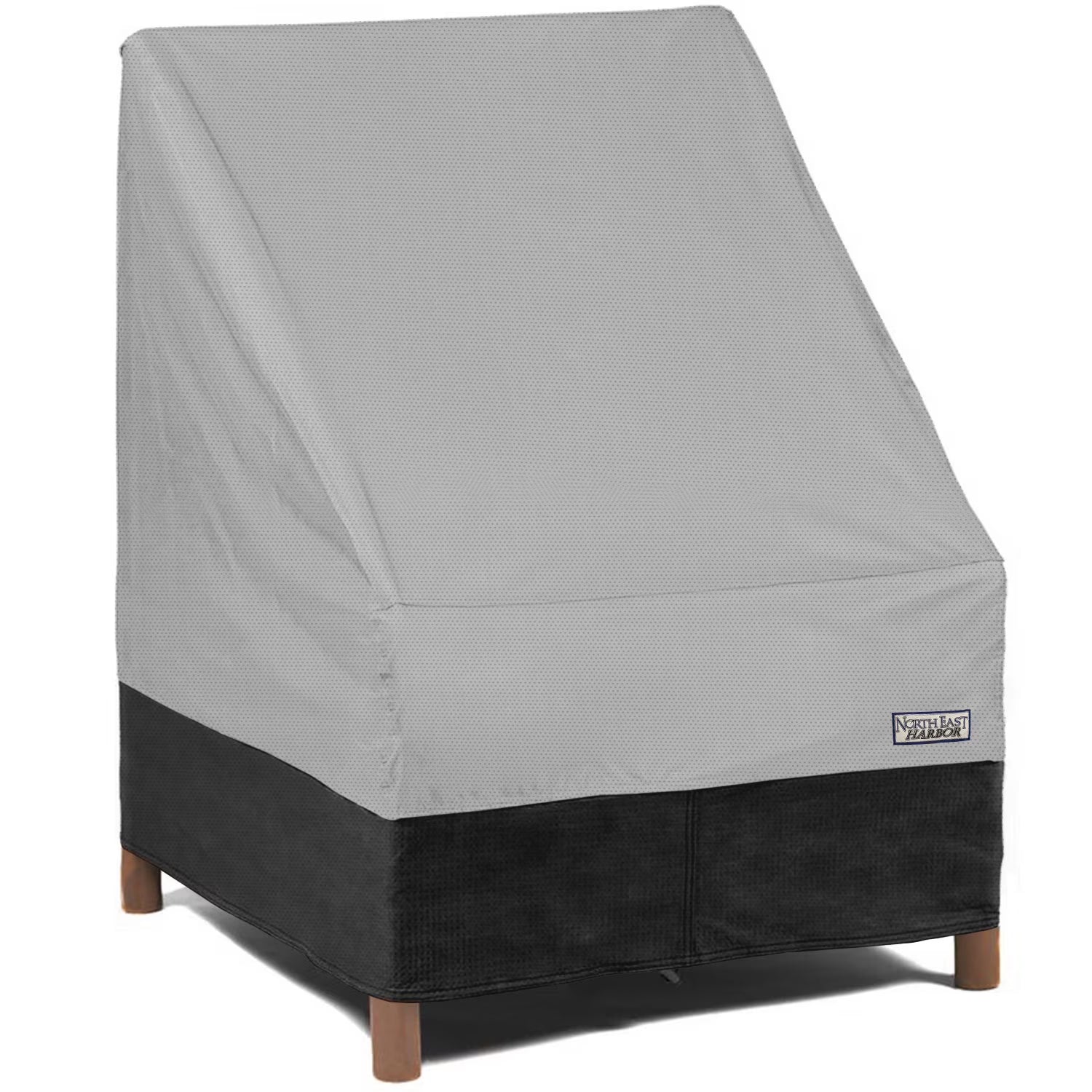 NEH Outdoor Stackable-Chair Patio Furniture Cover - 28"W x 30"D x 49"H - Breathable Material, Sunray Protected, and Weather Resistant Storage Cover - Gray with Black Hem