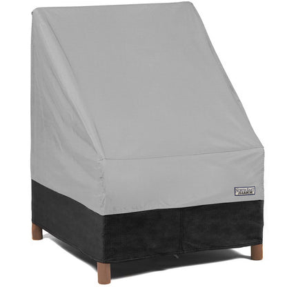 NEH Outdoor Stackable-Chair Patio Furniture Cover - 28"W x 30"D x 49"H - Breathable Material, Sunray Protected, and Weather Resistant Storage Cover - Gray with Black Hem