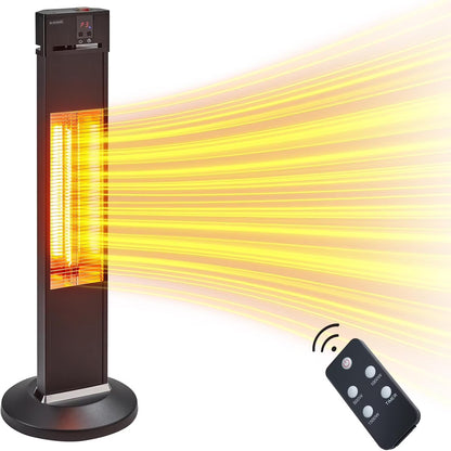 Acekid Outdoor Heater for Patio, 1500W Electric Outdoor Heater With 3 Heating Level (500W/1000W/1500W), Portable Fast Heat Garage Heater