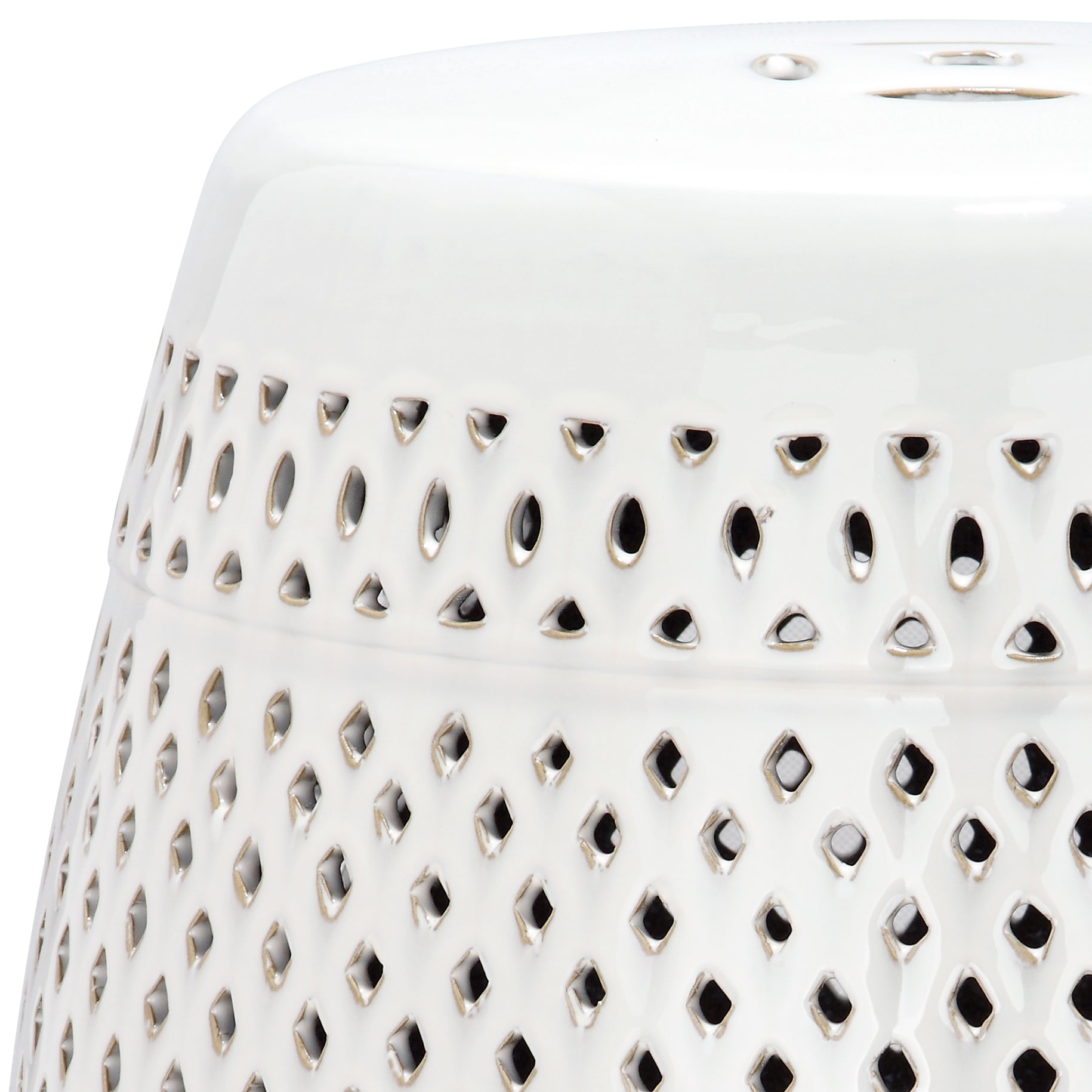 Safavieh Diamond Drum Indoor/Outdoor Garden Patio Stool, White