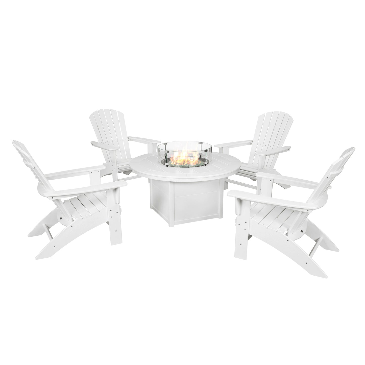 Portside 5-piece Outdoor Patio Shellback Fire Chat Set