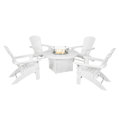 Portside 5-piece Outdoor Patio Shellback Fire Chat Set