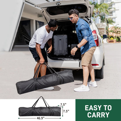Outdoor Canopy Tent Pop Up with 4 Sidewalls 6.5x6.5 ft, Patio Portable Canopies Shelter Heavy Duty Straight Legs with Roller Bag, 8 Stakes, 4 Ropes, White