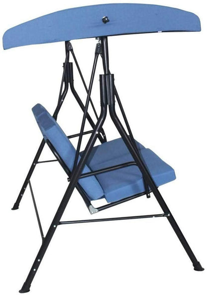 Vanity Art 2 Person All-Weather Patio Swing Chair Adjustable Tilt Steel Canopy Porch Swing