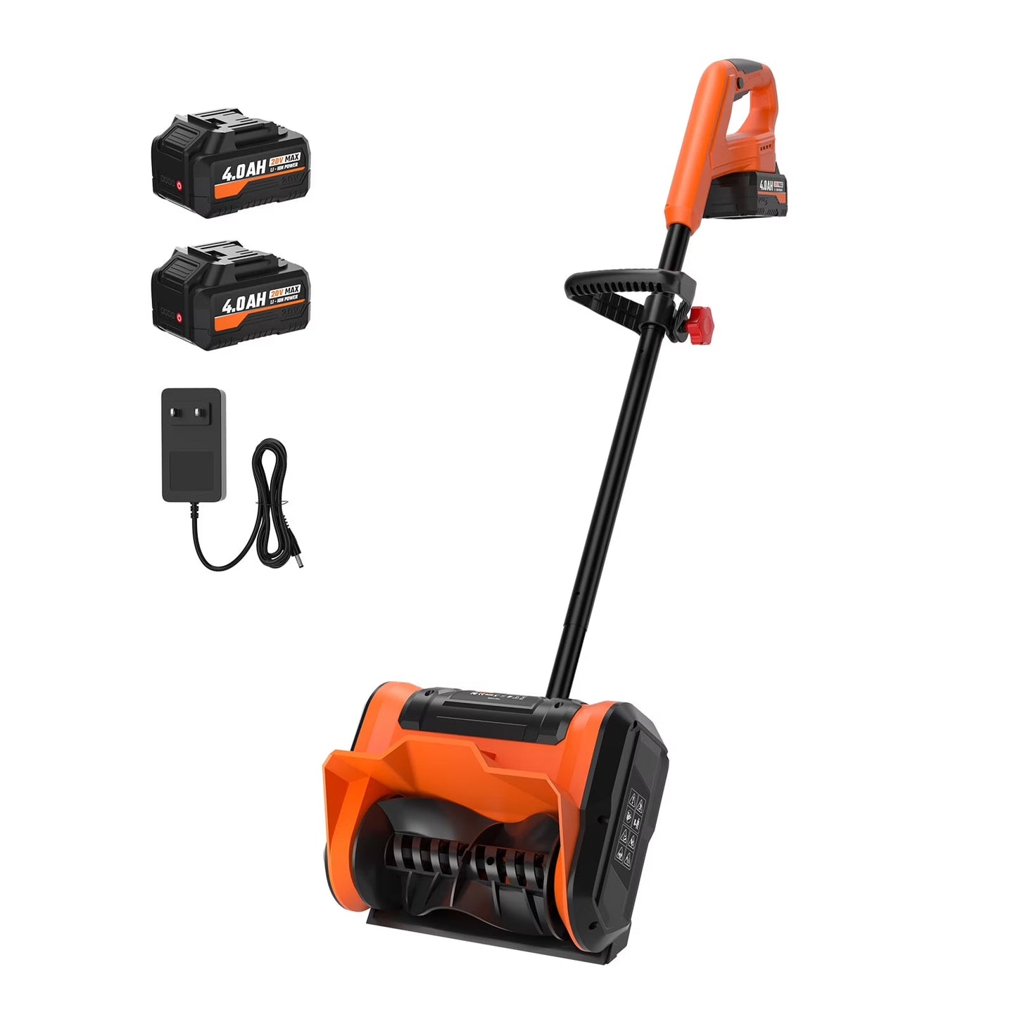 20V Cordless Electric Snow Shovel, 10-Inch Battery Powered Snow Shovel with 4.0Ah & Charger, Lightweight for Decks, Patios, and Walkways