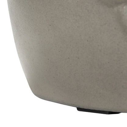 SAFAVIEH Julyvia Outdoor Patio Concrete Accent Stool, Dark Grey