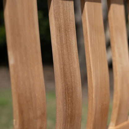 Ash & Ember Hawthorne Grade A Teak 53" Bench, Seats 2 People Comfortably, Weather Resistant Indoor Outdoor Solid Wood Patio Furniture with Tightly Spaced Slats, Bowed Back, Armrests