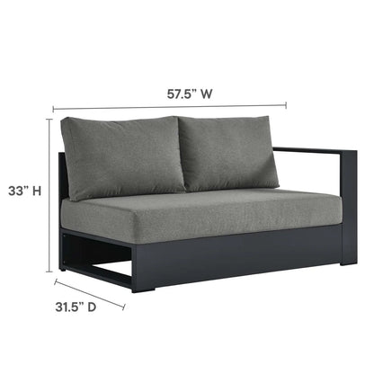 Modular Lounge Sectional Sofa Set, Grey Gray, Aluminum Metal, Outdoor Patio Balcony Cafe Bistro Garden Hospitality Restaurant, Modern Contemporary HB36639