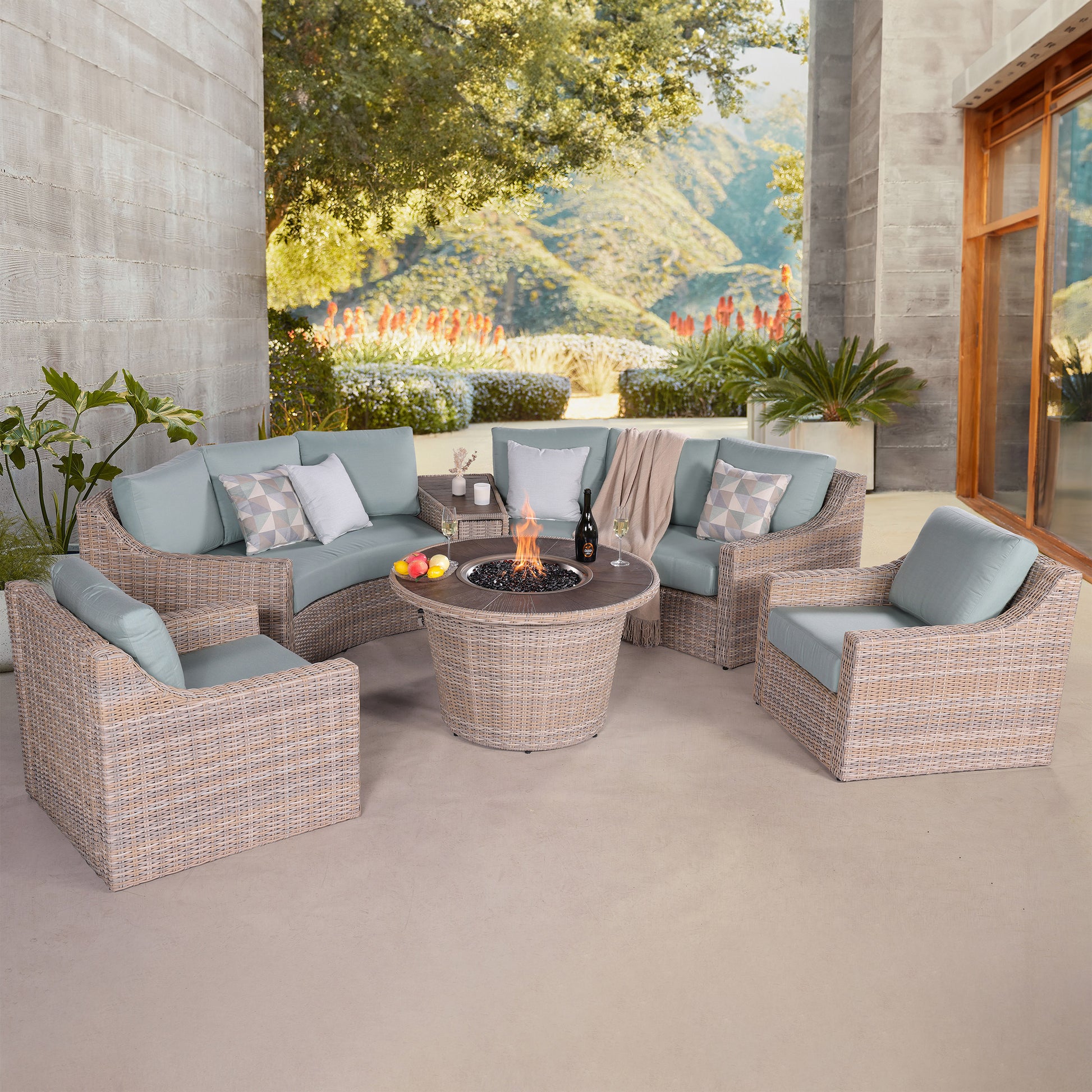 Audrey 6-piece Outdoor Patio Fire Seating Set