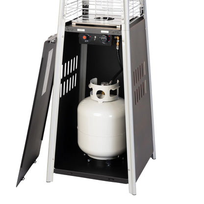 Fire Sense Pyramid Flame Patio outdoor propane Heater Tower with Wheels Coronado Brushed Bronze