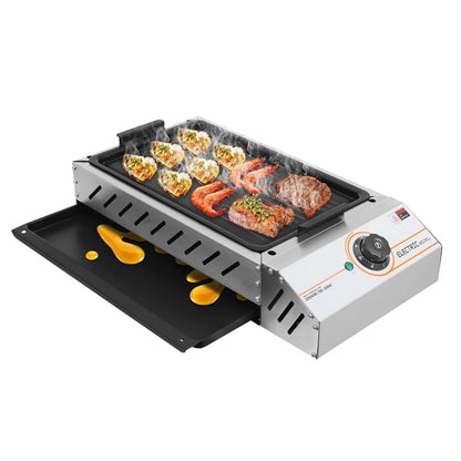 ToppiJoy 122-572° F Electric Griller, Adjustable Temperature Control Teppanyaki Flat Grill for Outdoor Cooking Kitchen and Patio Backyard Barbecue