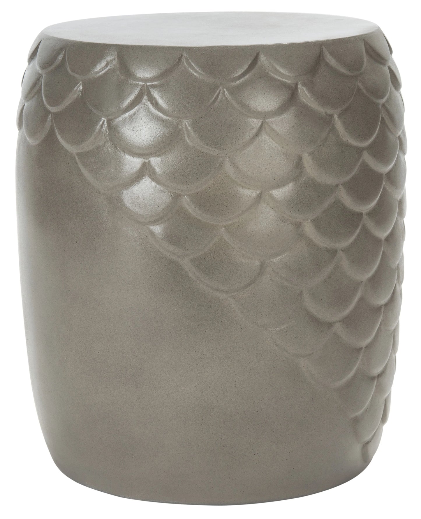 SAFAVIEH Julyvia Outdoor Patio Concrete Accent Stool, Dark Grey