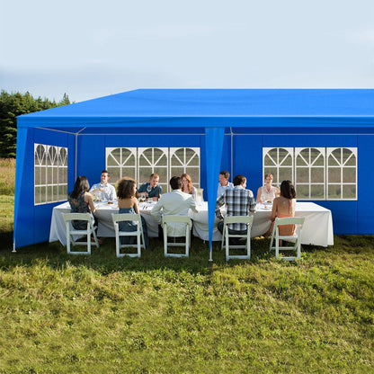 SONGMY Party Tent, Tents for Parties, Outdoor Gazebo Wedding Patio Camping Carport Canopy Shade Canopy Tent with Removable Sidewalls, Outside Event for Garden, Backyard (10'x30' Eight Sides Blue)