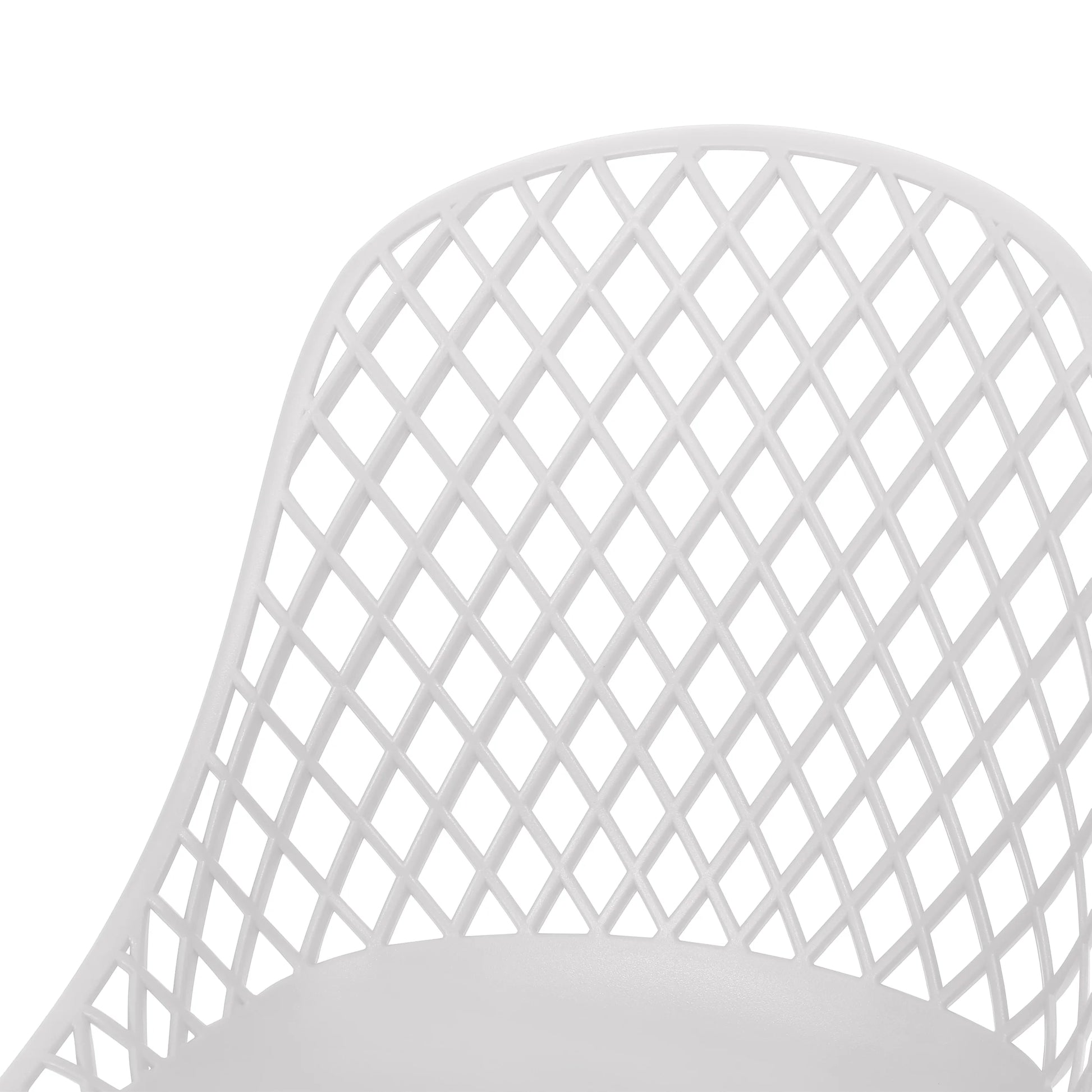 Noble House Lily Plastic Patio Dining Side Chair in White (Set of 4)