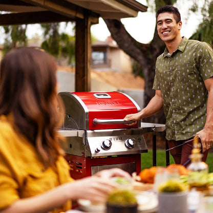 Nexgrill Deluxe 2-Burner Gas Grill with 401 SQ In Grate, 28000 BTUs, Stainless Steel Control Panel & Foldable Side Table, Propane BBQ Grill for Outdoor Cooking, Patios, Backyards and More -720-0864R