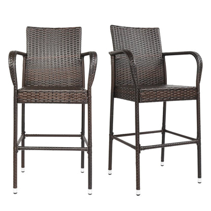 UBesGoo Patio Rattan Loveseat Table Chairs Chat Set with Waterproof Cushion, Outdoor Furniture, Wicker Conversation Set