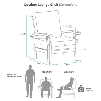 Cambridge Casual Leon Teak Patio Club Chair with Cushion Beige