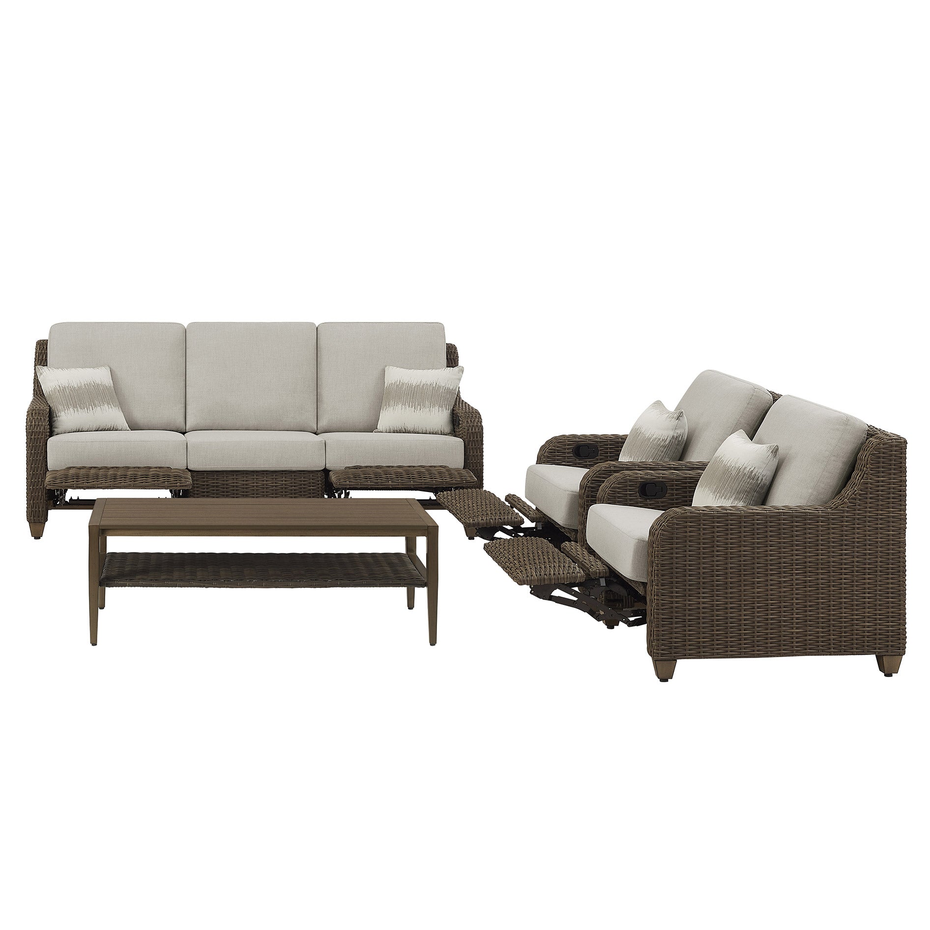 Thomasville Barston 4-piece Outdoor Patio Seating with Kick-out Foot Rests