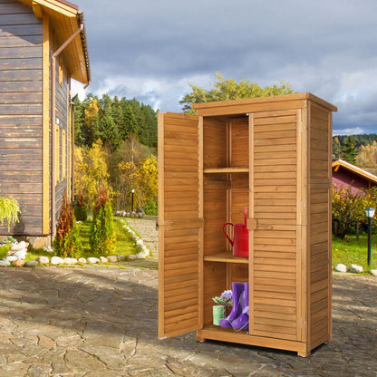 Winado 63'' Garden Shed Tool Storage Cabinet Outdoor Shed w/Asphalt Roof for Patio Backyard