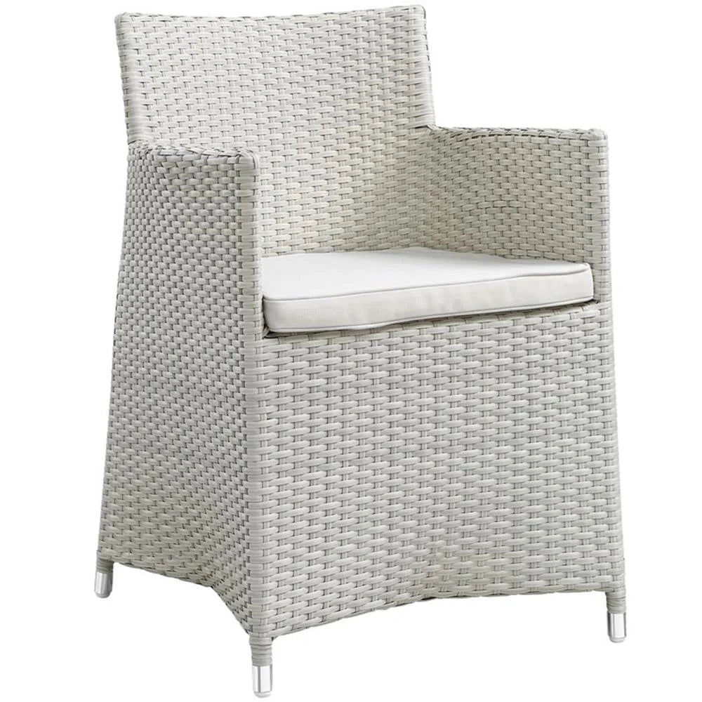 Afuera Living Rattan Outdoor Patio Armchair in Gray/White (Set of 2)