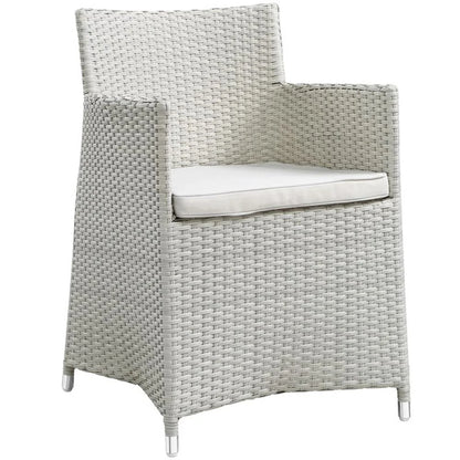 Afuera Living Rattan Outdoor Patio Armchair in Gray/White (Set of 2)