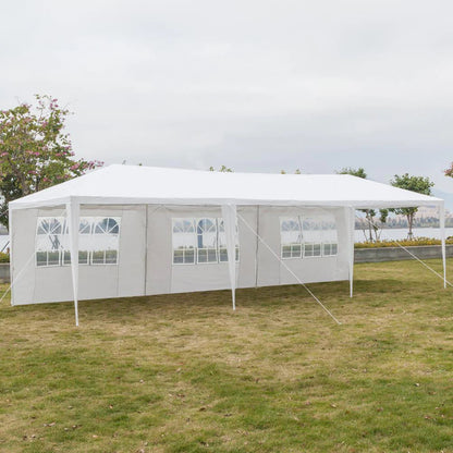 OverPatio 10'x30' Canopy Tent Outdoor Gazebo Tent with 5 Sidewalls White