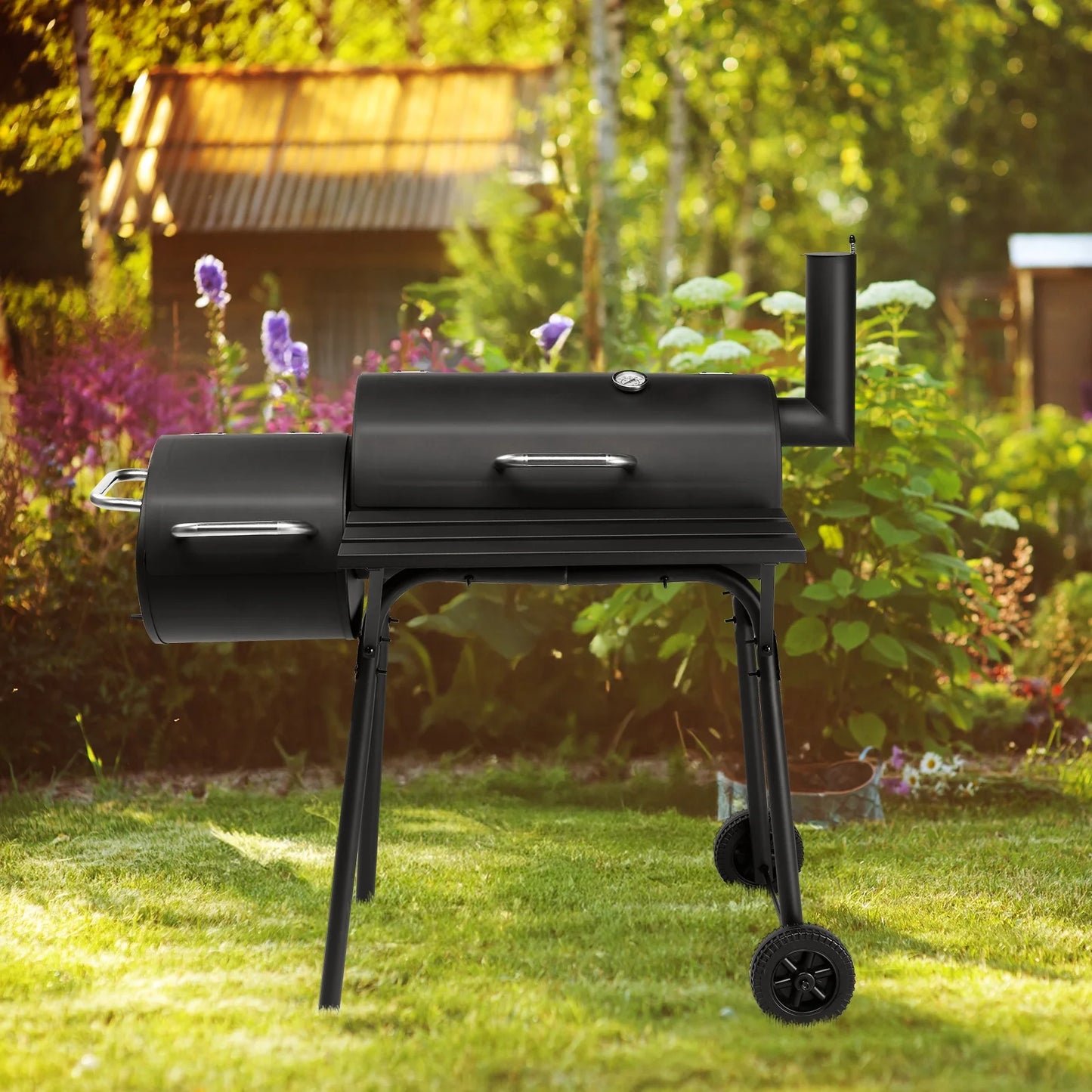 Zimtown BBQ Charcoal Grill Outdoor Barbecue Pit Barrel Charcoal Grill Smoker for Patio Backyard