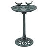 Magshion 28" Outdoor Garden Green Pedestal Bird Bath with Solar Pumb, for Patio Backyard Décor