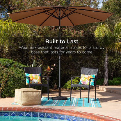 Best Choice Products 18in Round Heavy-Duty Steel Patio Umbrella Base Stand w/Rust-Resistant Finish - Bronze