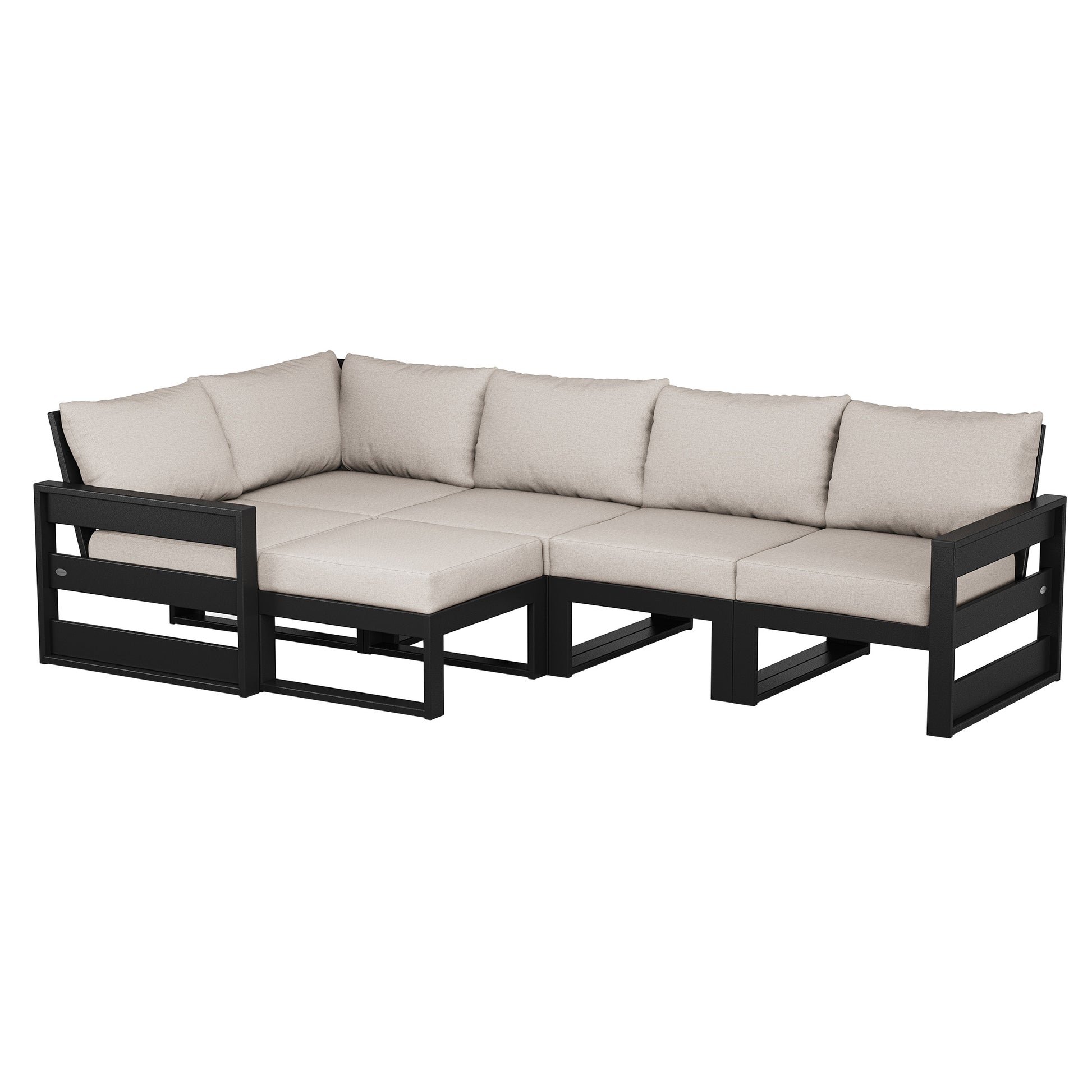POLYWOOD Westport 6-piece Outdoor Patio Modular Deep Seating Set